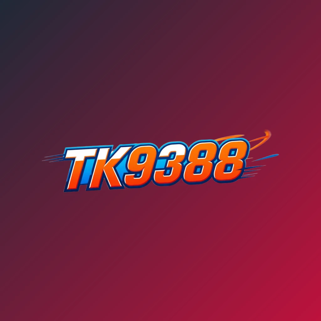 Powerful sports logo for TK9388 featuring bold italic lettering in bright orange, blue, and white with speed lines and energetic motion effects on a transparent background, designed as a wide horizontal rectangular wordmark ideal for a website header